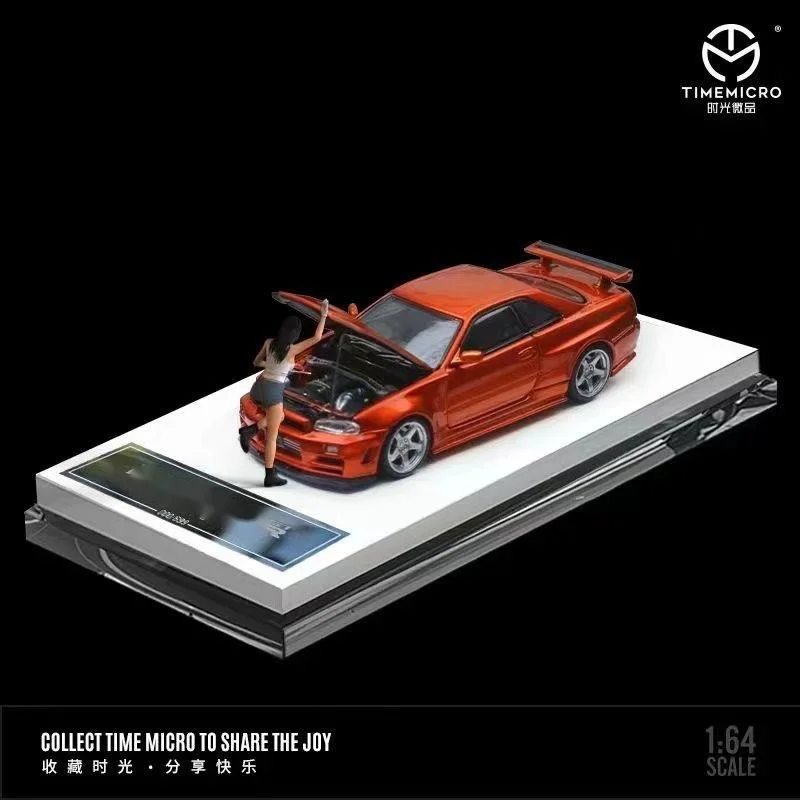 GTR R34 couverture ouverte TimeMicro TM 1:64 simulé alliage modèle