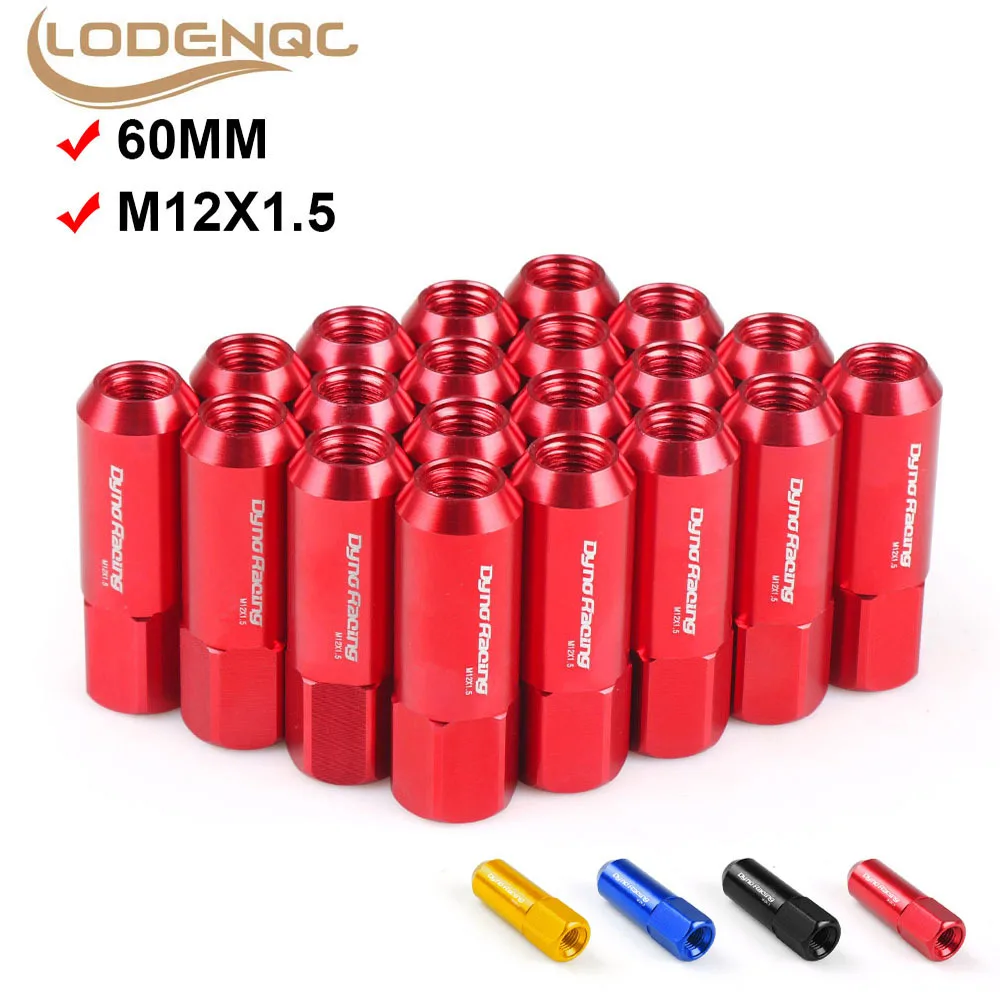 20PCS 60MM M12*1.5 Wheel Nuts New Racing Lug Wheel Nuts Screw Aluminum Lug Nut  M12X1.5 LC100442