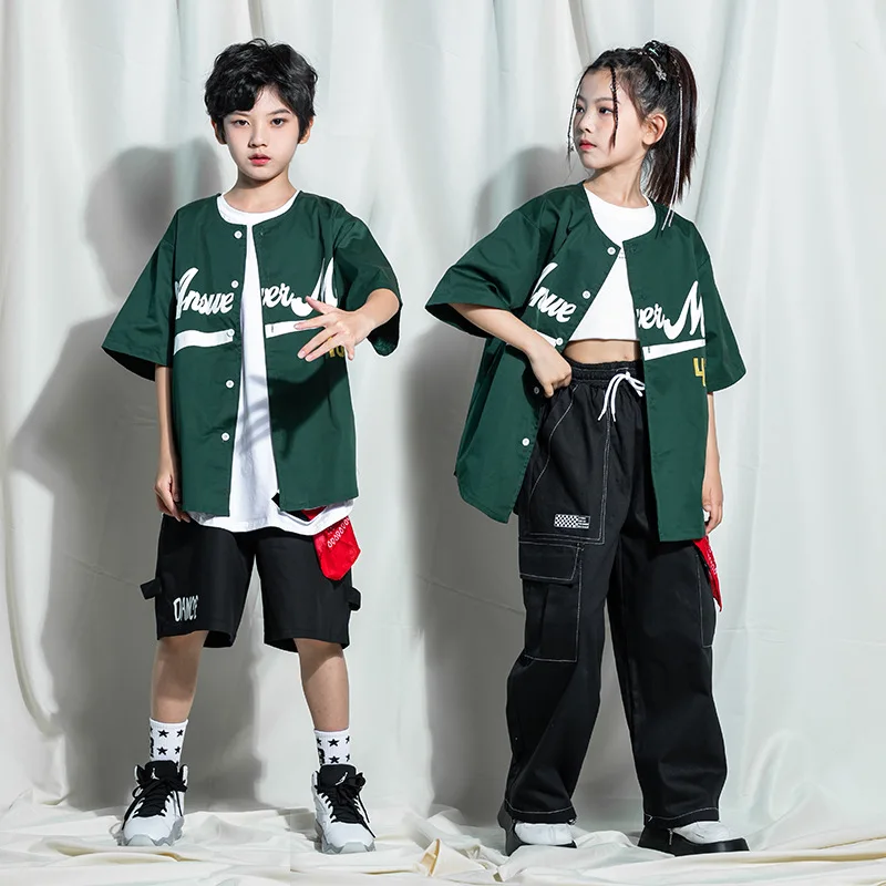 Children's street dance hip-hop set, handsome modern dance practice suit, walking show performance suit