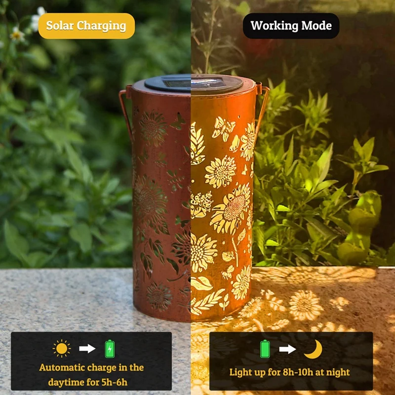 Lentera Surya Bunga Matahari Luar Ruangan Tahan Air, Hadiah Ulang Tahun Untuk Wanita Ibu Nenek, Lampu Surya Gantung Untuk Halaman, Teras