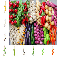 Simulation Foam Vegetables Artificial Pepper Garlic Corn Potato Peanut Hanging String Photography Props Restaurant Home Decor