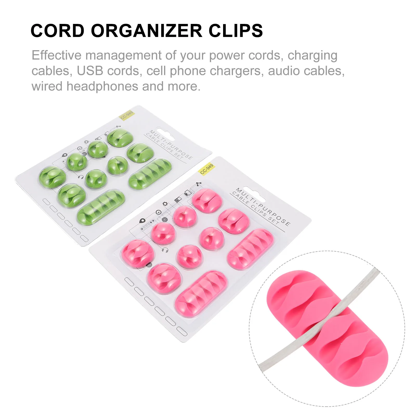 

20 Pcs Standwich Set Wire Tidy Cord Management Cable Holders for Cords Outdoor Clips Self-adhesive Organizer Porous