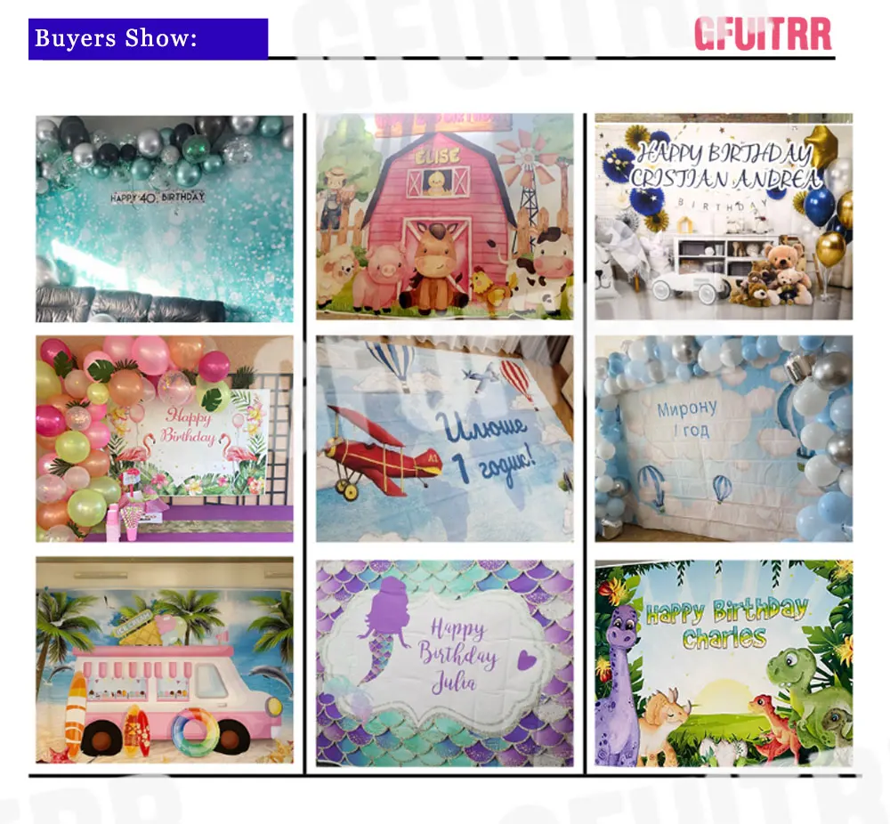 GFUITRR Gabby Dollhouse Photo Backdrop Happy Birthday Photography Backdrop Party Decor Banner Vinyl Polyester Photo Studio Prop