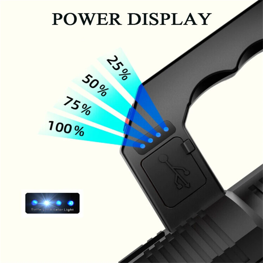 New Handheld LED Flashlight With USB Cable USB Charge Portable Lamp 4 Bright Lighting Modes Outdoor Searchlight Camping Fishing