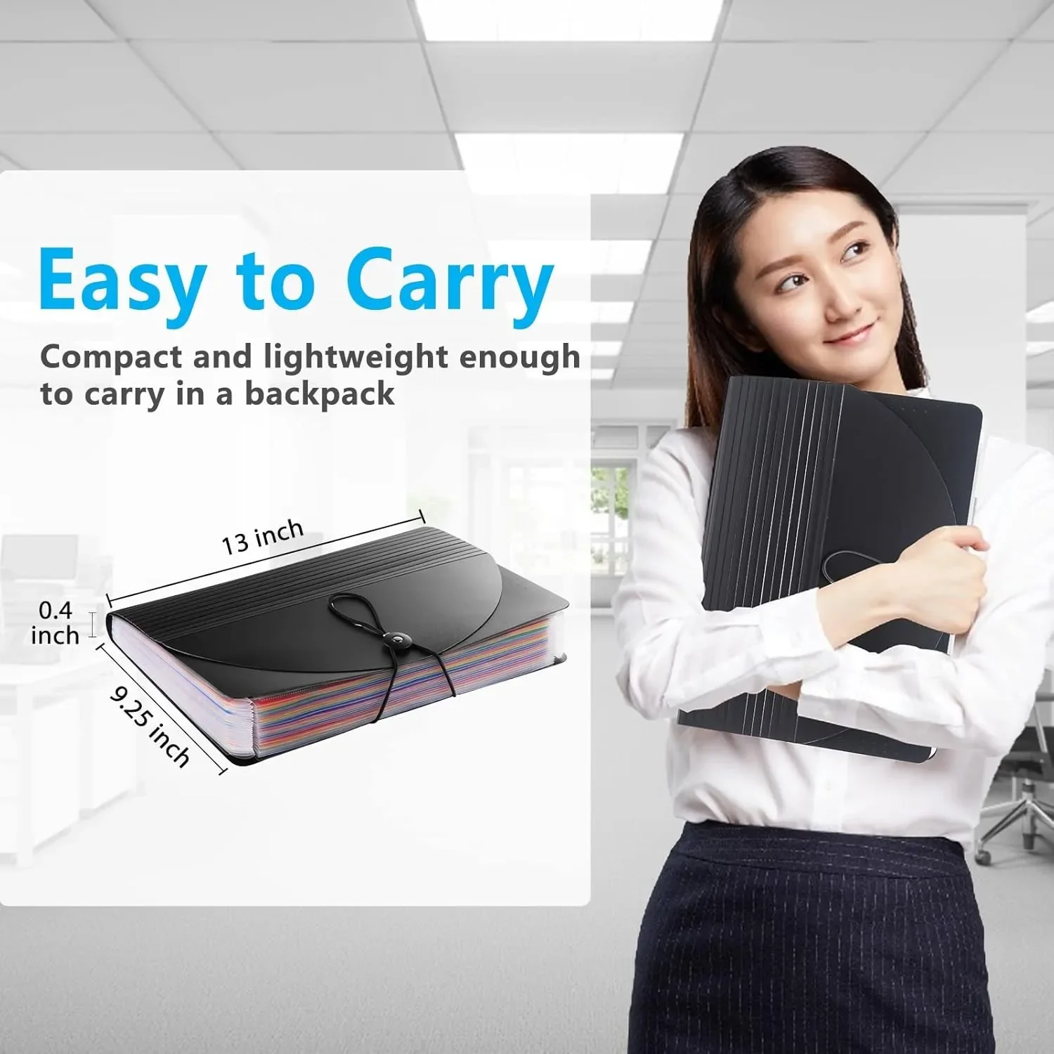 منظم منظم، مجلد ملفات قابل للتوسيع مكون من 12 جيبًا، منظم إيصالات ضريبة الفواتير الورقية الشهري المحمول