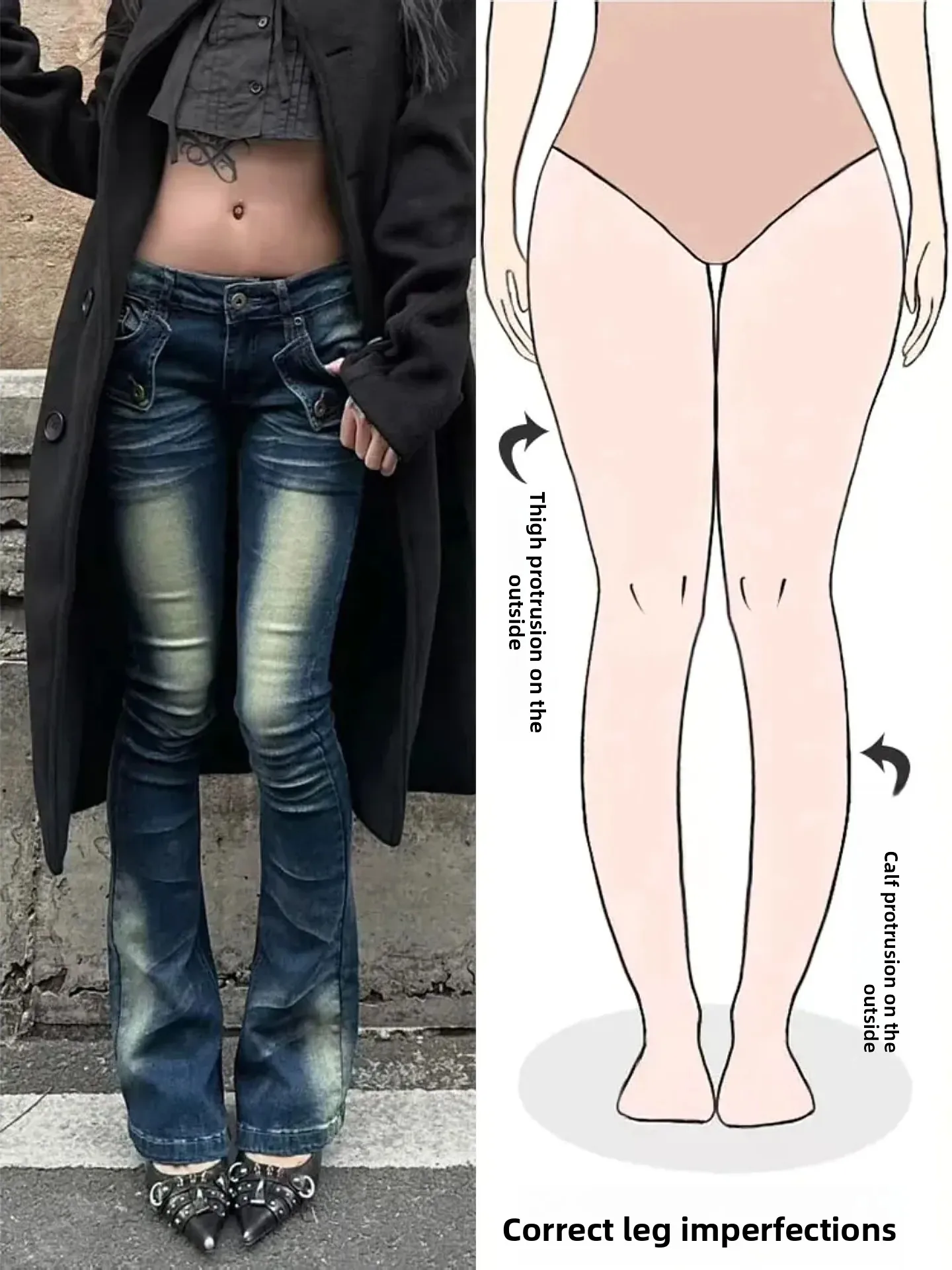 

Джинсы-клеш с низкой талией для женщин, новинка весенней коллекции, модные уличные брюки, стройнящие, длинные, в американском стиле, для фигуры типа «груша»