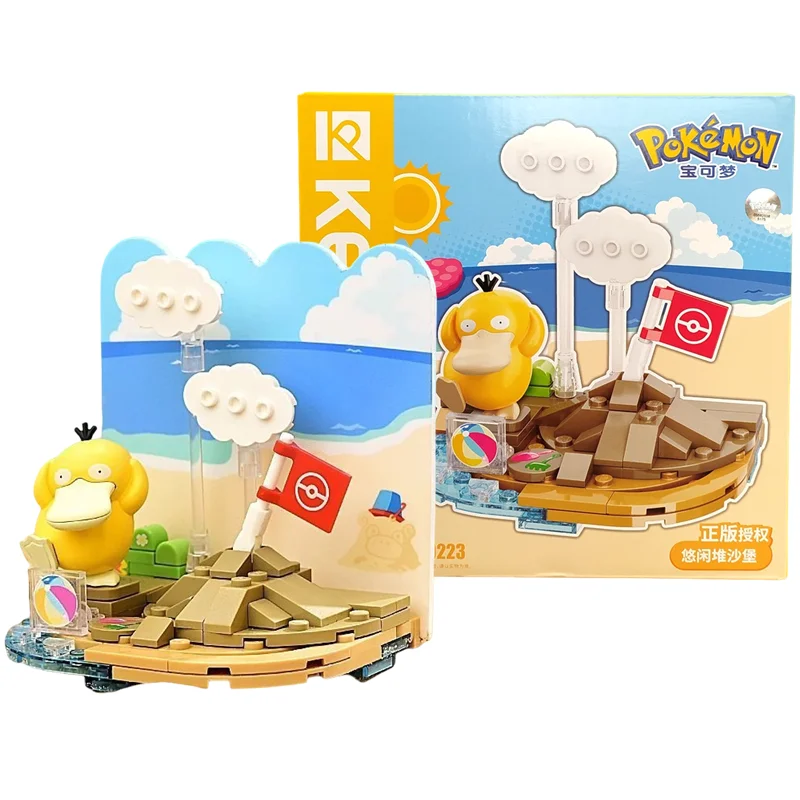 Original Keeppley Pokemon DIY Pikachu Snorlax Eevee Psyduck Building Pichu Block Action Model Anime Desktop Decoration Kids Toys