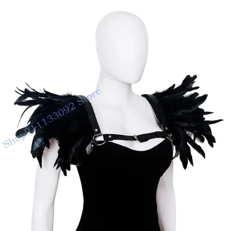 H9ED Shrug Shawl สำหรับผู้ใหญ่ผู้หญิงผู้ชายฮาโลวีนคอสเพลย์เครื่องแต่งกาย Punk Gothic Shrug ไหล่ห่อของขวัญ