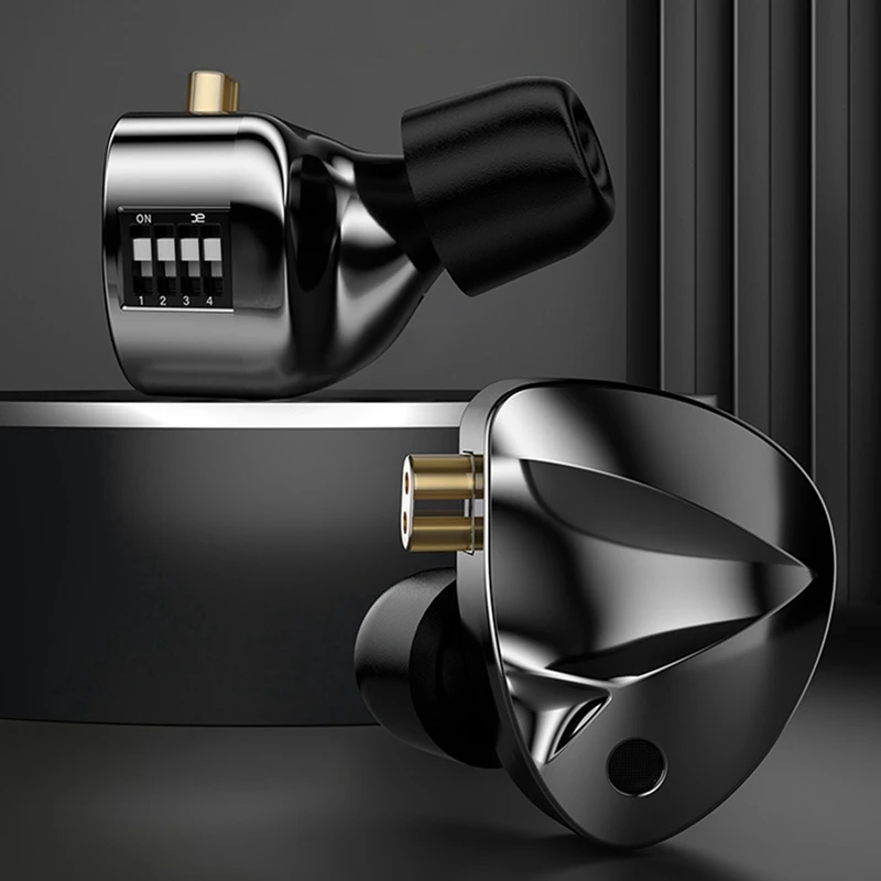 หูฟังแบบมีสายในหูแบบไดนามิกแม่เหล็กคู่แบบปรับได้