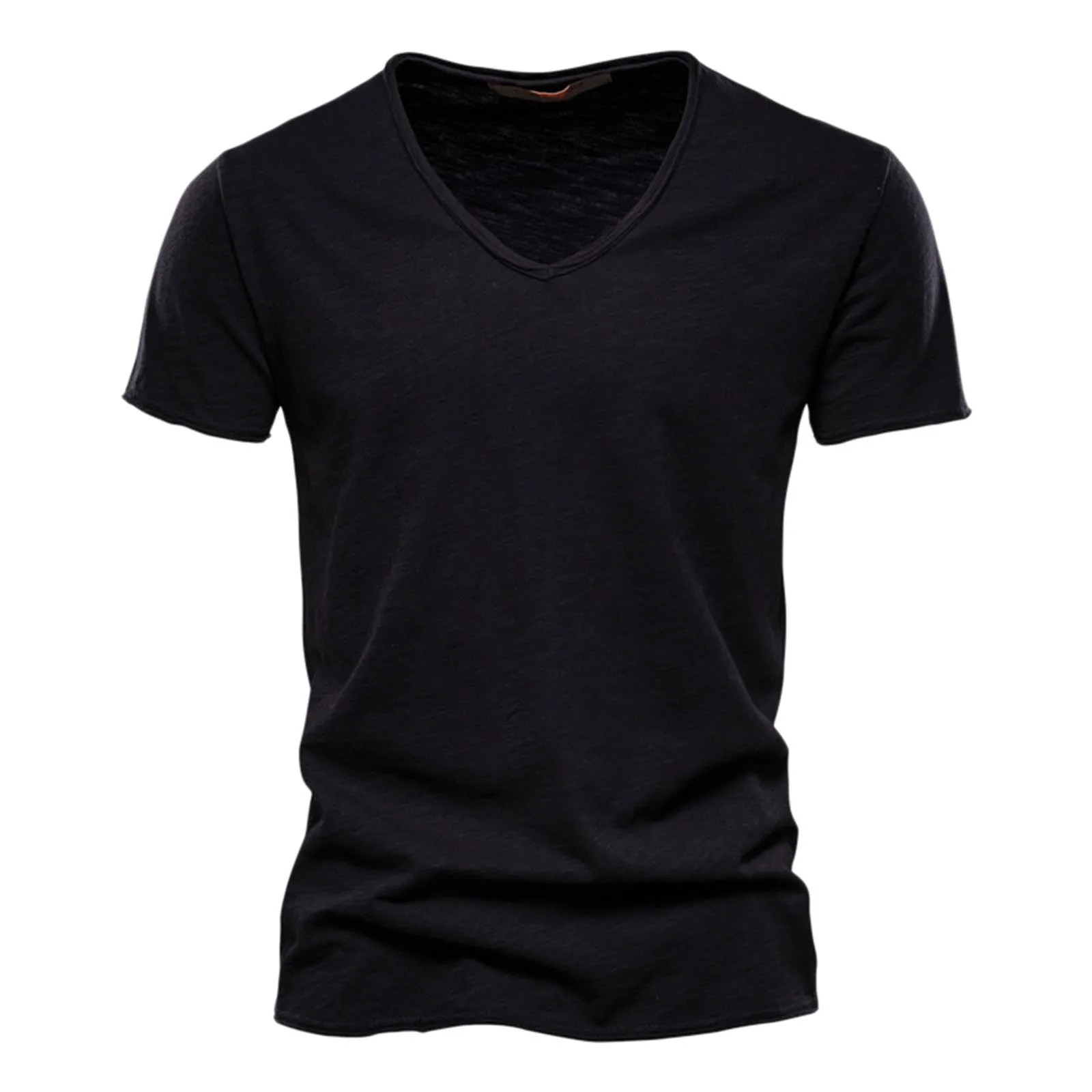 Mens Fashion Casual Solid Color V Neck Short Sleeve T Shirt Top Men\'s Tees