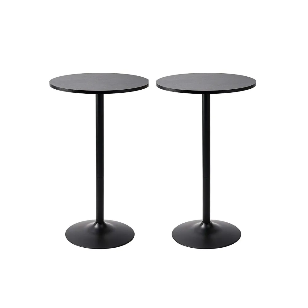 

Santina 2 Pack Round Bar and Pub Table, Black