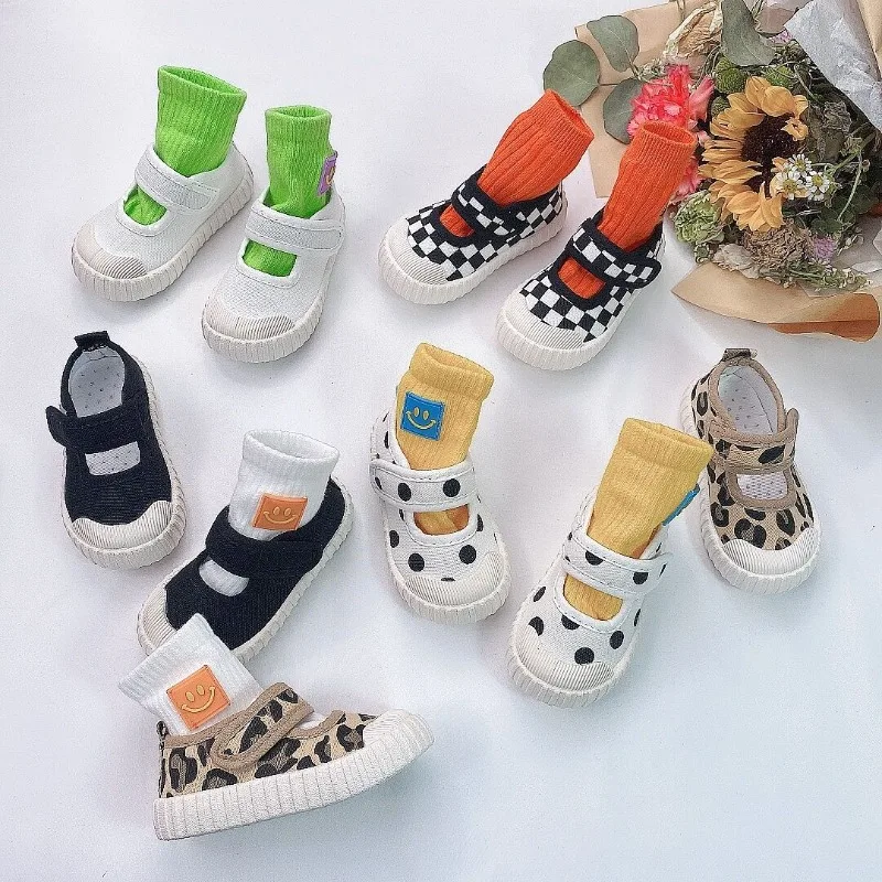 Girls Canvas Shoes 2024 Autumn New Fashion Casual Shoes Breathable Suitable for 1-6 Years Old Wear Cute Single Shoes Non-slip