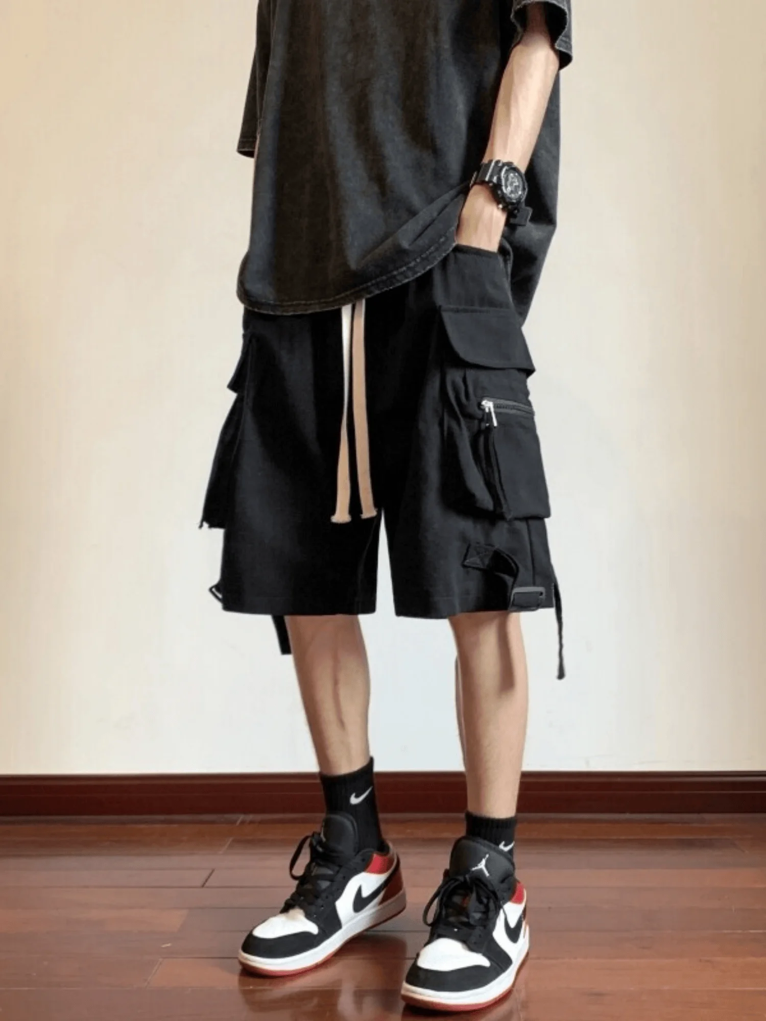 

Американские летние тонкие брюки-карго в стиле High Street Workwear, свободные, повседневные, спортивные, прямого кроя, дышащие, легкие