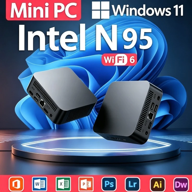 2026 New Core N95 4K HD 16GB RAM, 1TB SSD, Windows 11 Pro, WiFi 6, BT5.2, Mini PC  Pocket-Sized for Gaming, Office  Study
