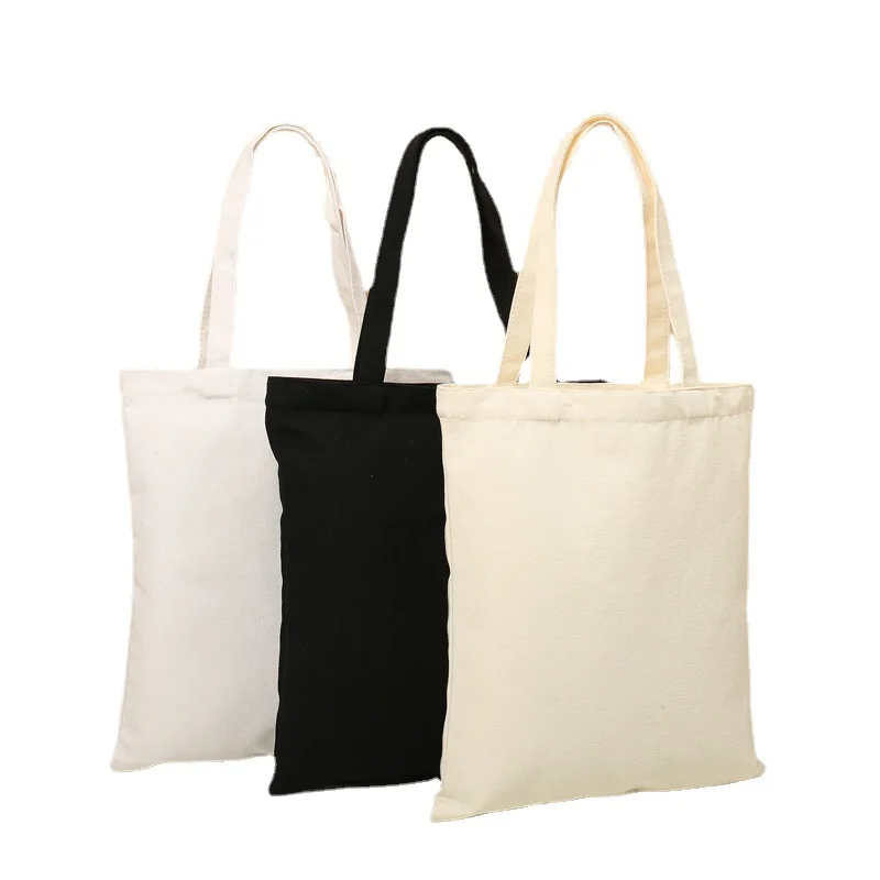 Large Black White Natural Canvas Cotton Tote Grocery Shopping Bags for DIY Paiting