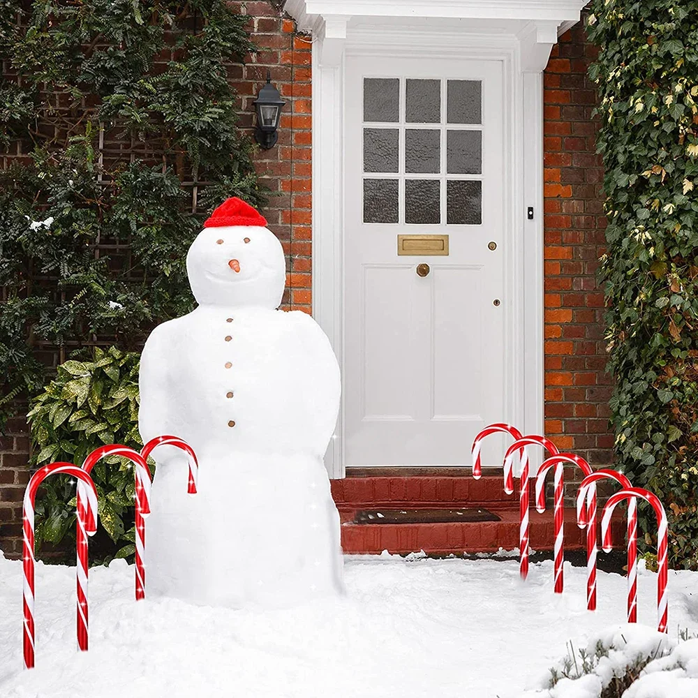 LED Solar Candy Cane Light Christmas Decorative Light Outdoor Waterproof Christmas Wedding Garden Party Xmas Tree Decor  Lamp