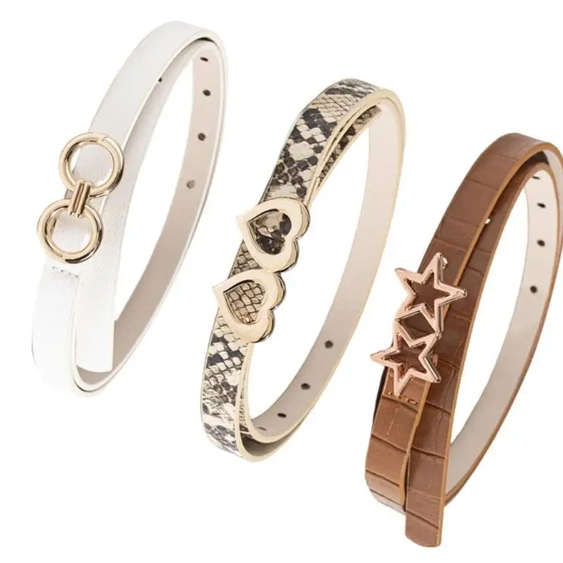 

652F 3Pcs Hot Girl Skinny Waistband Western Cowgirl Buckle for Jeans Dress Country Girls Waistband