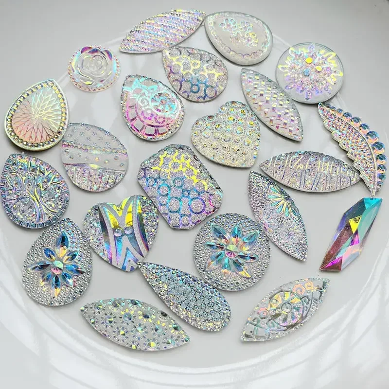 Glitter round AB Rhinestone Drop / horse eye shaped Aboriginal Earrings decorative accessories DIY jewelry making accessories