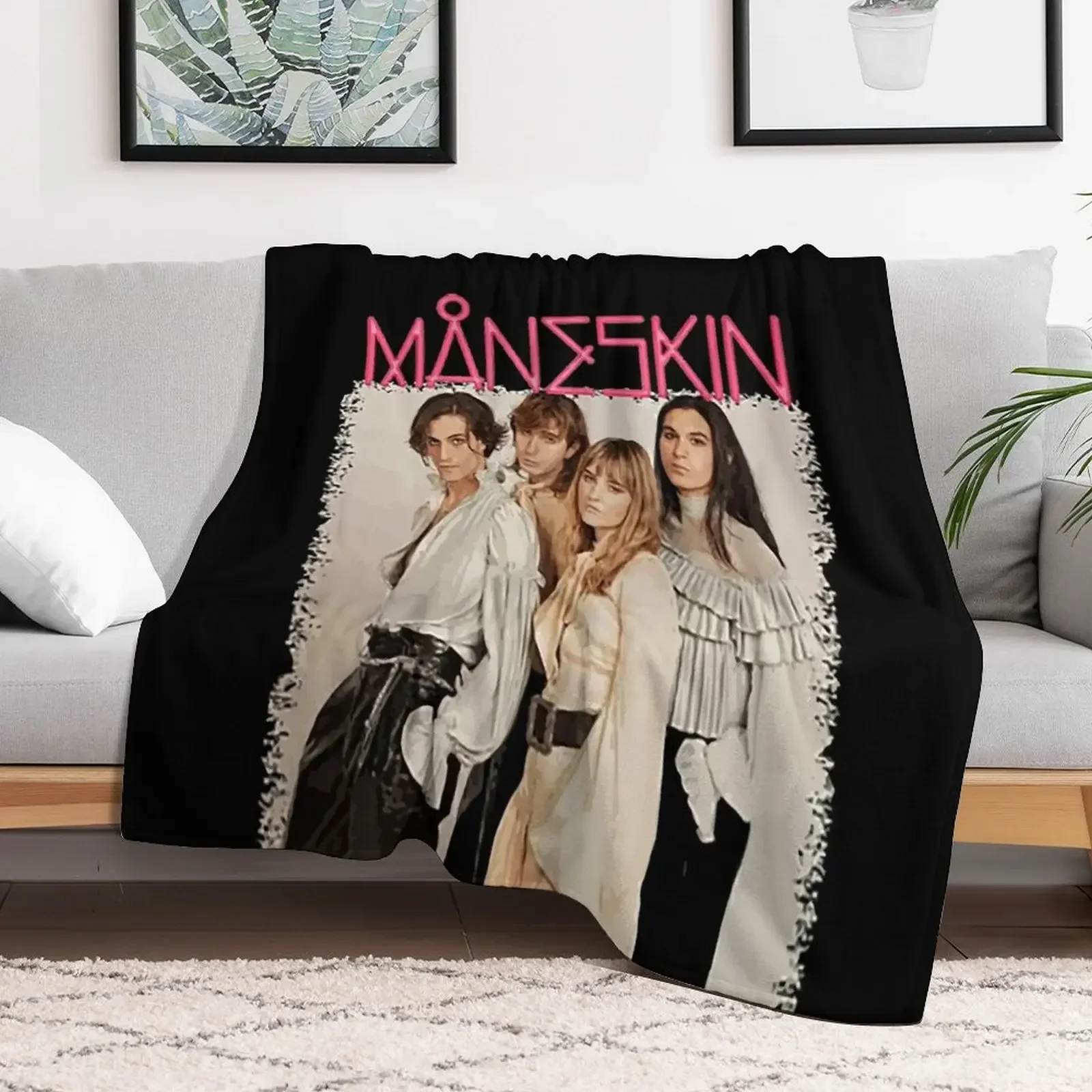 The Official Merchandise of M?neskin - Maneskin Throw Blanket decorative for sofa Softest Blankets