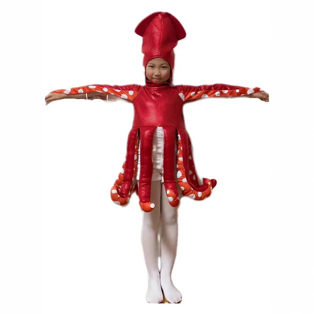 Halloween Kids Costume: Ocean Creature Cute Squid Onesie Fancy Dress