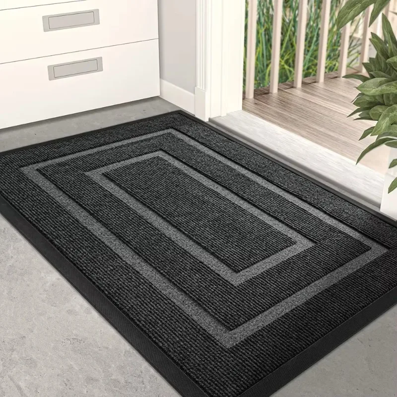 Rubber Entryway Rug, Easy Maintain Non-slip Household Floor Mat