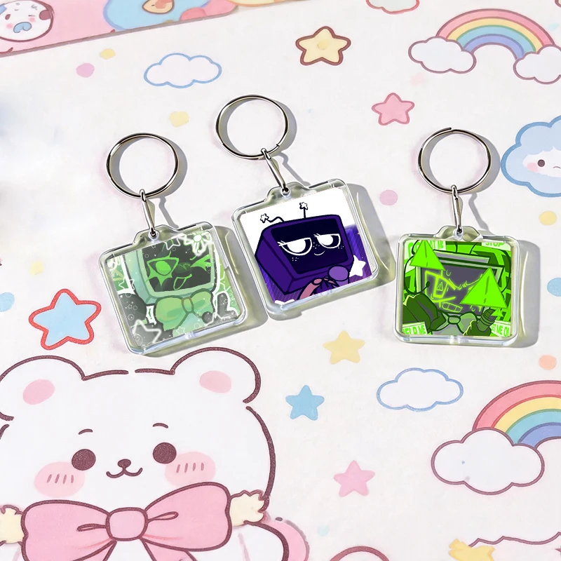 Vee D-Dandys Game World TV Acrylic Keychain Handmade Hanging for Clothes Backpack Decoration Accessories Gifts with Friends