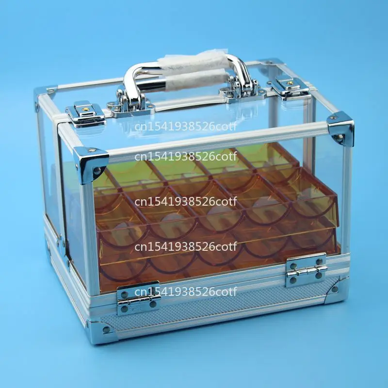 

600-метровый прозрачный держатель коробки для покерных фишек с двойным открытием для игр в казино