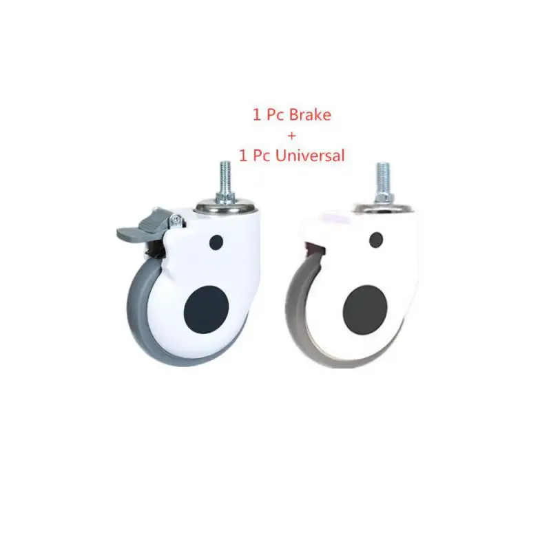 

(2 Packs) 5 Inch Screw Tpr Medical Wheel Equipment Caster Universal Baby Bed Beauty