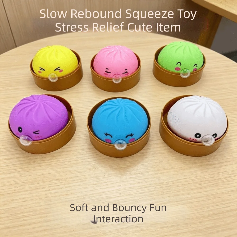 Boys Girls Slow Rebound Spit Bubble Dumpling Colorful Cute Soft Squishy Toys Pinch 9cm Sensory Fidget Ball Kid Adults