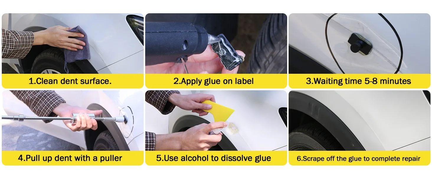Super PDR Kit Dent Removal Tool Car Dent Repair Tools Kit Car Dent Repair Paintless Dent Removal Tools Repair Dent Car Dent Pull