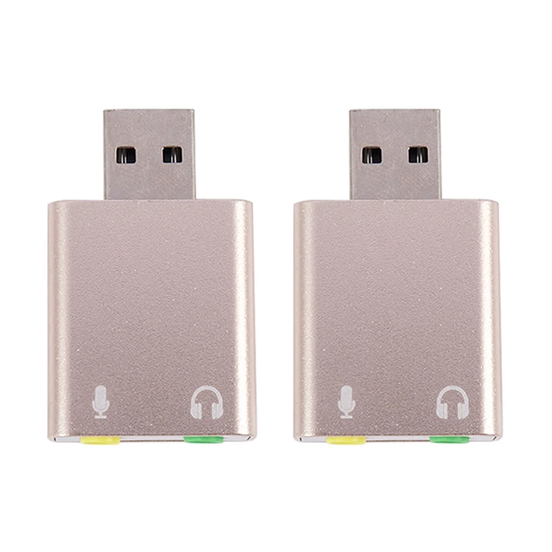 Usb خارجي إلى 3.5 مللي متر جاك محول ، صوت ستيريو ، هيئة التصنيع العسكري ، للكمبيوتر ، الكمبيوتر ، الكمبيوتر المحمول ، 2x