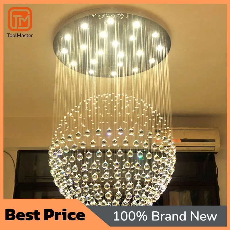 【Hot Sale】Hotel Luminaire Suspendu Design Lighting Fixtures Modern Crystal Chandelier By Stairs
