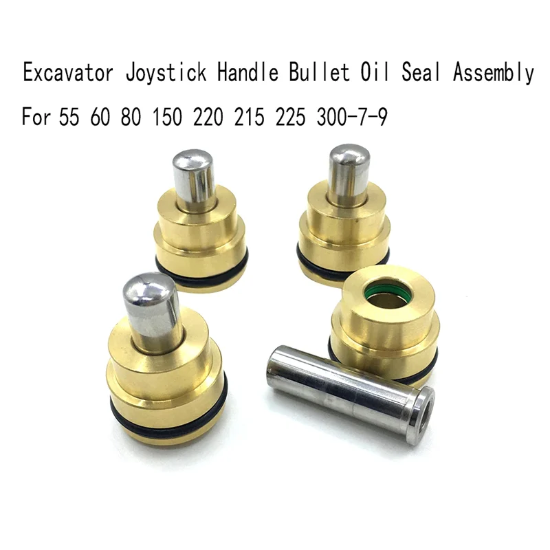 4Pcs/Lot Excavator Joystick Handle Bullet Oil Seal Assembly For Doosan Daewoo 55 60 80 150 220 215 225 300-7-9