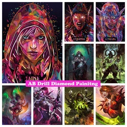 Gra World of Warcraft 5D DIY AB wiertła diamentowe malowanie mozaika noc łowca demonów Sylvanas haft Cross Stitch Home Decor