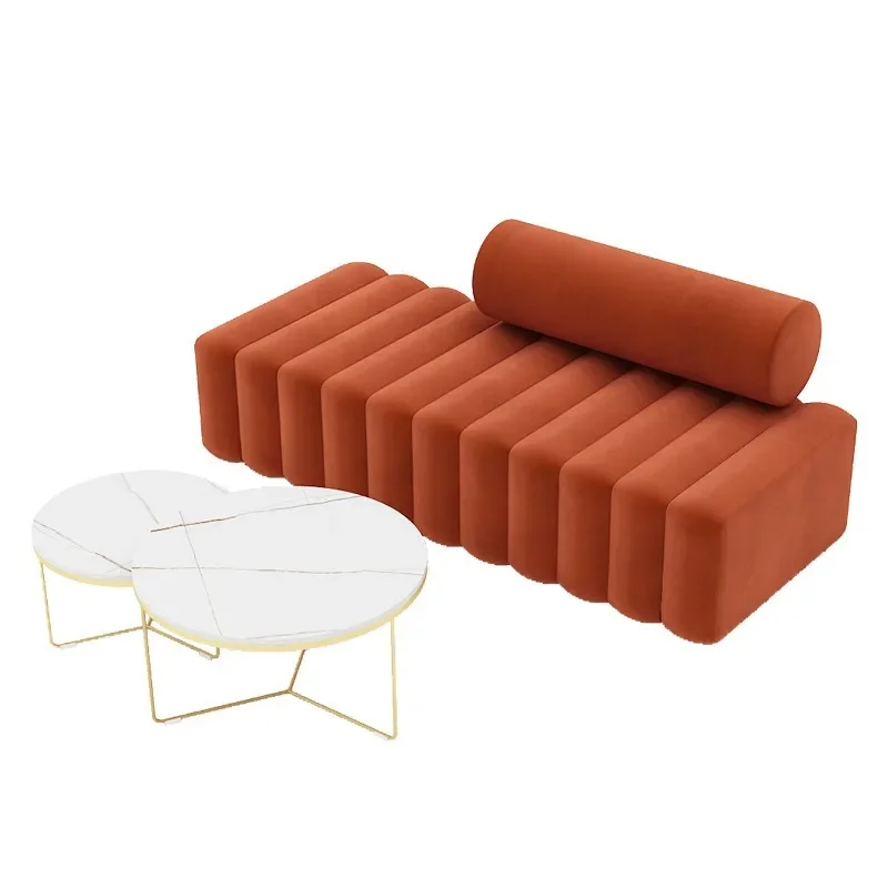 Clothing store Small sofa Creative reception Leisure ins Long hairdresser Beauty salon Internet celebrity fabric sofa