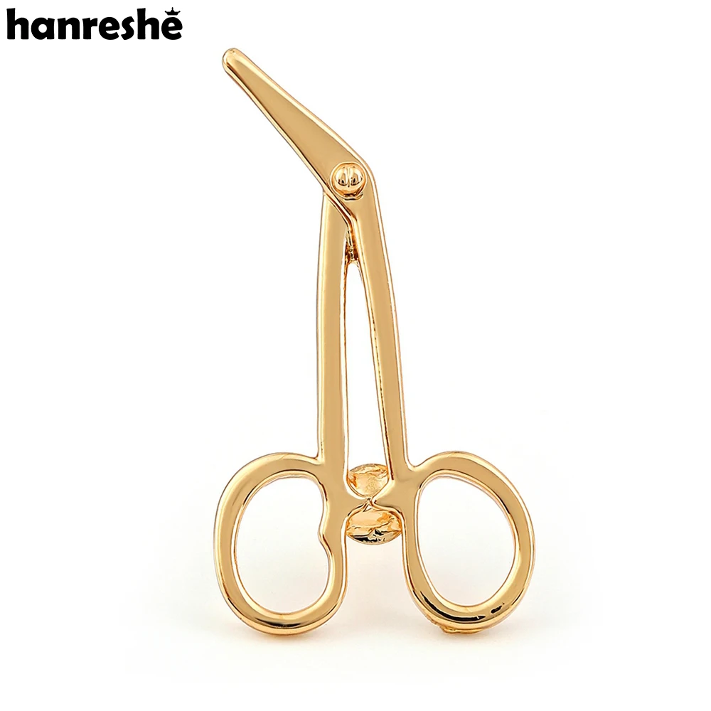 Hanreshe Silver Plated Surgical Pliers Medical Brooch Pins Metal Lapel Scissors Badge Jewelry Accessories for Women Doctor