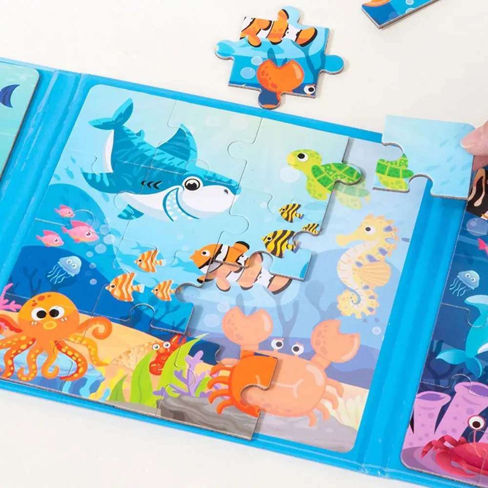لغز الأطفال المغناطيسي المتقدم بنمط الرسوم المتحركة، سهل الاستخدام وصعوبة التعلم المبكر، ألغاز مغناطيسية متعددة الألوان