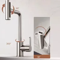 Stainless Steel Kitchen Faucet Hot Cold Water Mixer Sink Wash Tap Stream Sprayer Waterfall Faucets 4 Modes Faucets For Home Use