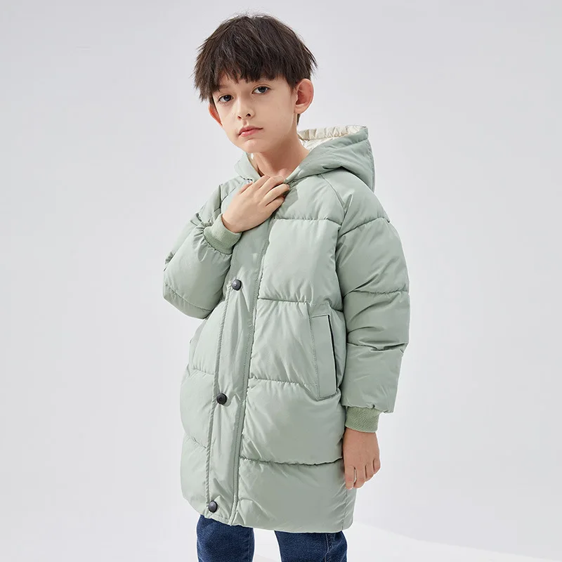 

Foreign trade children's down padded jacket boys medium long jacket girls winter Korean version padded baby thick coat