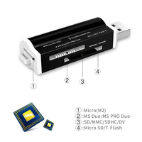 4 in 1 Micro SD Card Reader Flash USB Memory Card Reader For Memory Stick Pro Duo Micro SD/T-Flash/M2/MS SD Adapter For Laptop