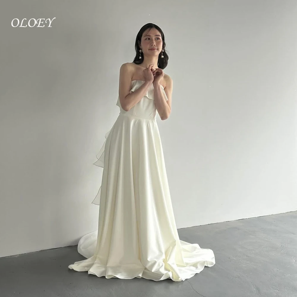 

OLOEY Elegant Korea Wedding Photo Shoot Dress Corset Back A line Floor Lengt Bridal Gowns Custom Made 웨딩드레스