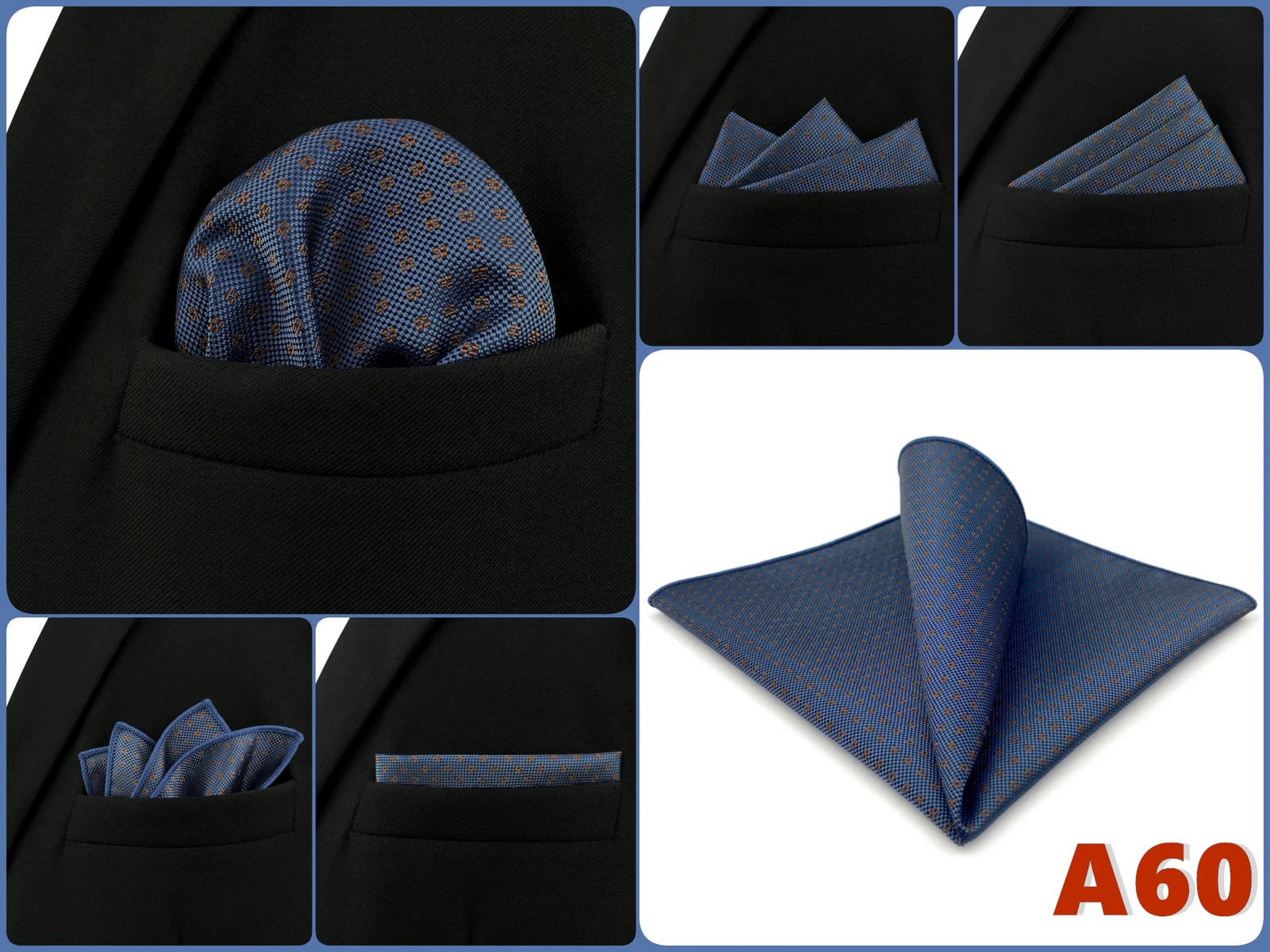 Pocket Square Handkerchief for Men Polka Dot Dots Plaid Check Checkered Suit Pocket Towel Hanky Mens Gift Wedding Business Party