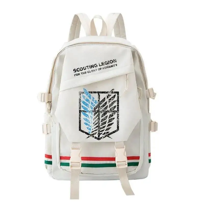 アニメゲームブラックホワイト進撃の巨人進撃の巨人学生キッズティーンスクールバッグバックパックガールズボーイズ