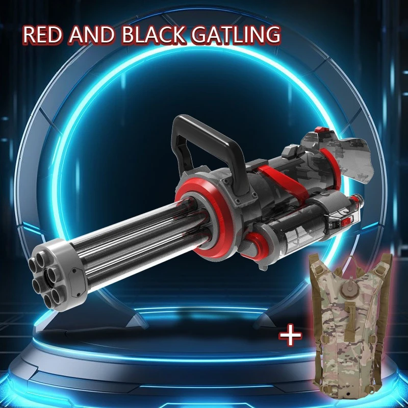 Giocattolo per pistola ad acqua elettrica Gatling più forte di grande capacità con pistola ad acqua a fuoco continuo a LED Giocattoli per piscina estiva per ragazzi adulti