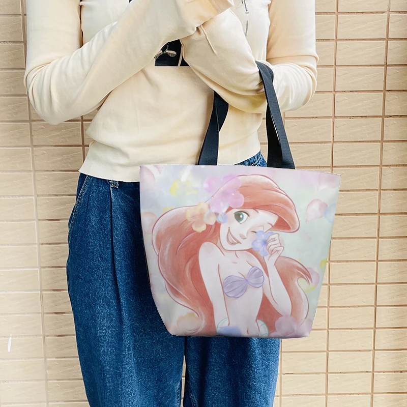 

Disney Princess mermaid L9641 Anime Customized Lunch Bags Cartoon Warm Storage Bag Handbag Girl Unisex Gift