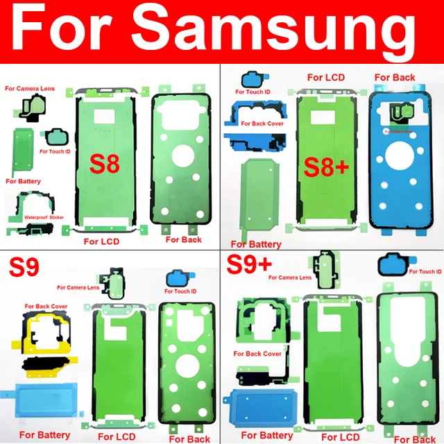 Ekran LCD + tylna pokrywa + bateria + naklejka na obiektyw aparatu Pełny zestaw taśm samoprzylepnych do Samsung Galaxy S8 S8 Plus S9 S9 Plus Repair