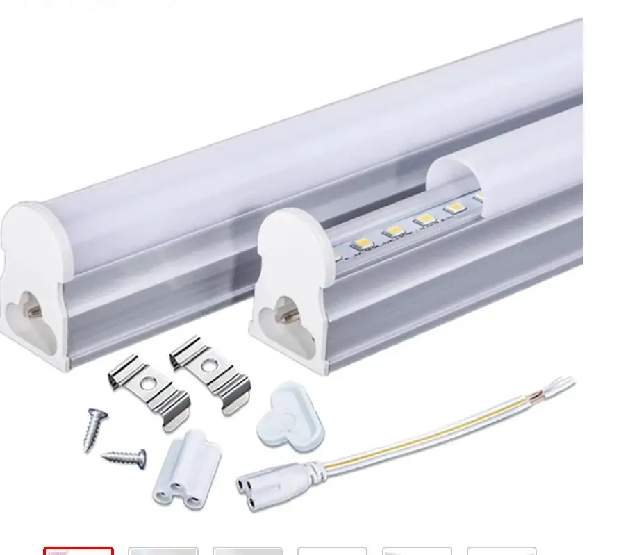 LED T5 Tube 10W 57CM + EU Power Plug Switch Cable + Connection Wire Accessories Cabinet Full Set LED Lights Tube wall Lamp 6PCS