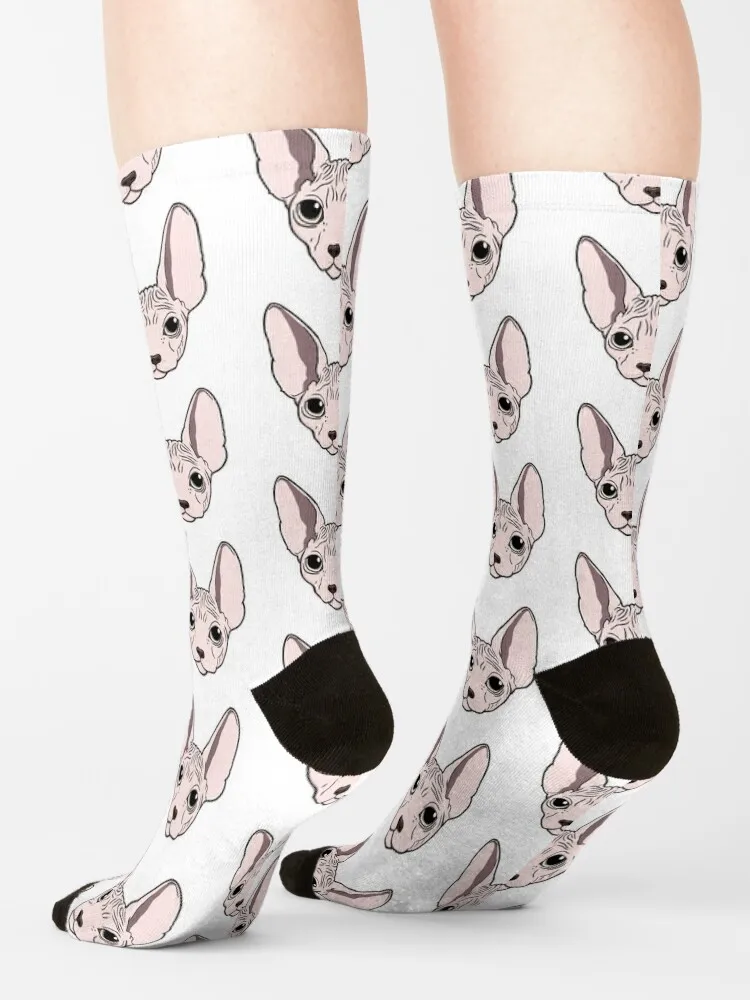 Antiskid Sphynx Cat Socks para senhoras, Meias de futebol masculinas, Meias de tênis