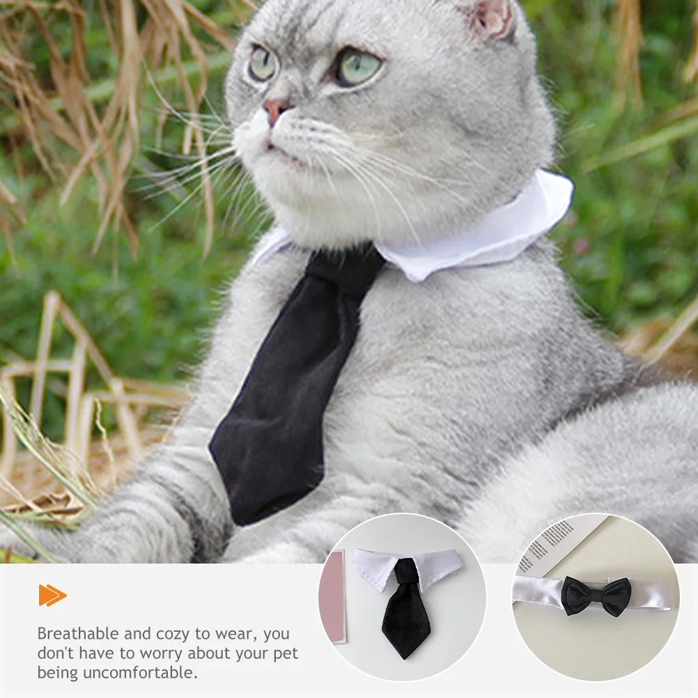 

2pcs Neck Ties For Cats Dogs Adjustable Bowtie Collar Grooming Accessories Party Wedding Christmas Photo Outfit Kitten Puppy
