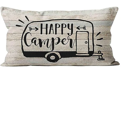 Vintage Linen Pillow Cover, 40x60cm Pillowcase Home Interior Decoration Lumbar Cushion Cover, Sofa Bed RV Cushion Cover
